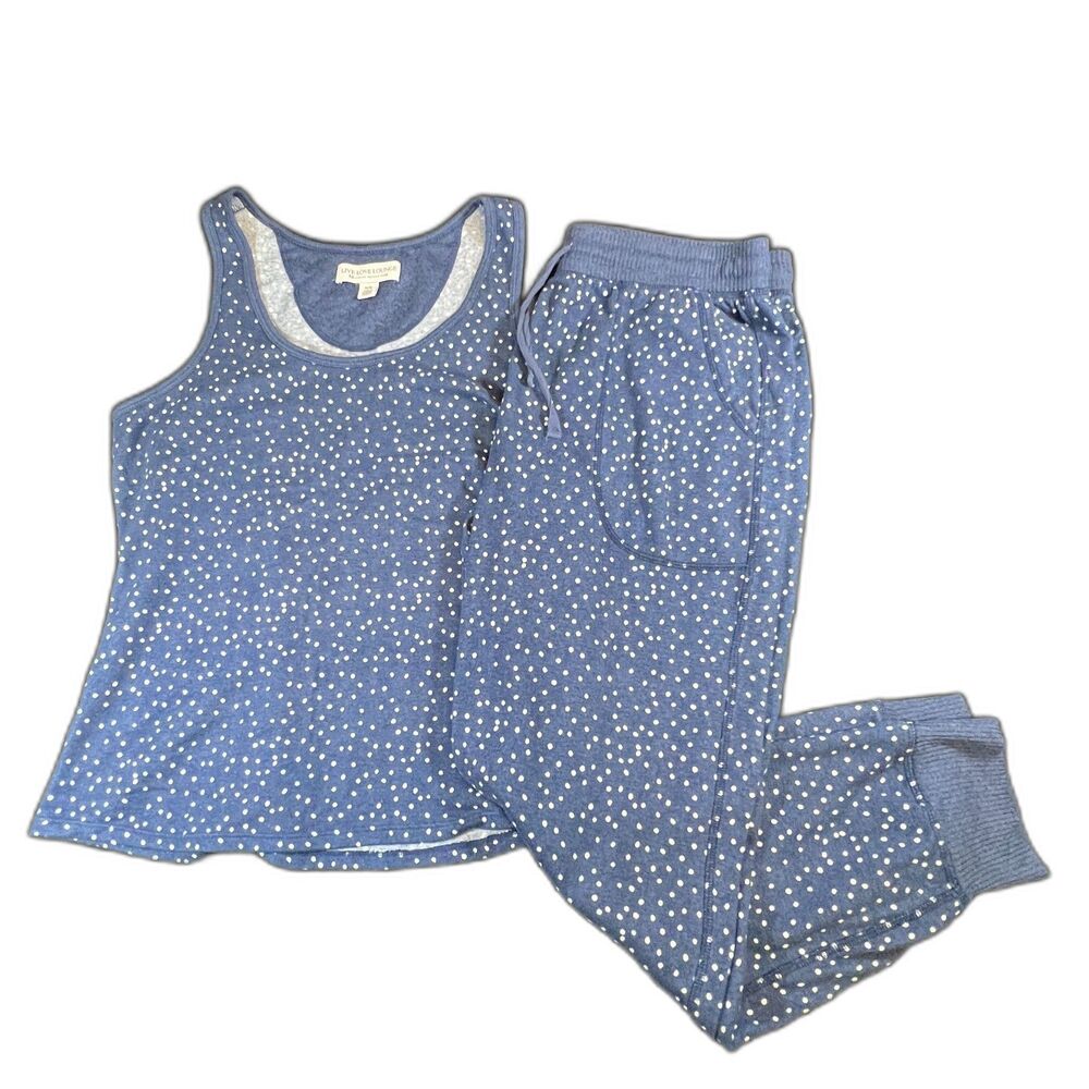 LIVE LOVE LOUNGE Karen Neuburger Womens  Blue Polka Dot Size Medium